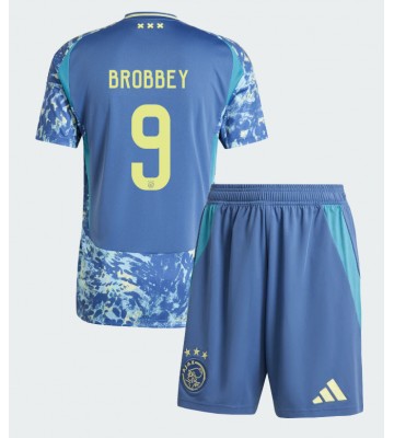 Ajax Brian Brobbey #9 Segunda Equipación Niños 2024-25 Manga Corta (+ Pantalones cortos)